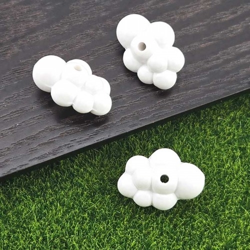 비즈팡 [BG-4-25]볼꾸파츠 아크릴 구름 통과형 (소) 24x12mm (내경2.5mm) 볼꾸비즈 키링용 ,1개