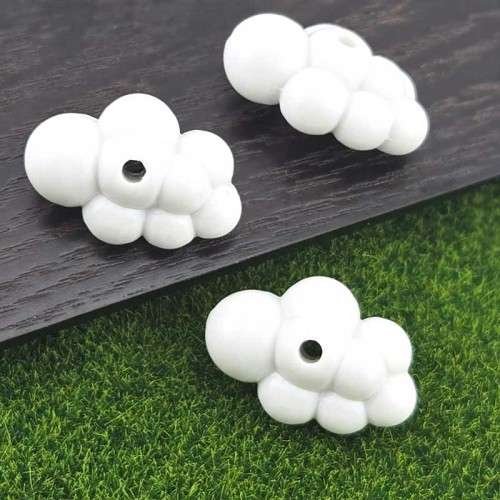 비즈팡 [BG-4-26]볼꾸파츠 아크릴 구름 통과형 (대) 32x15.4mm ( 내경3.4mm) 볼꾸비즈 키링용 ,1개