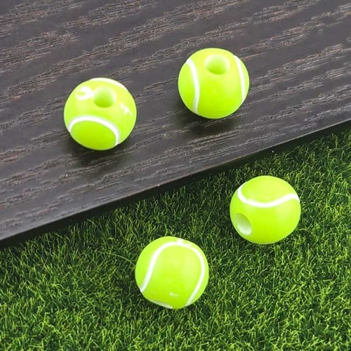 비즈팡 [BG-4-32]볼꾸파츠 아크릴 테니스공 통과형 11.5mm (내경3.8mm) 볼꾸비즈 키링용 ,1개