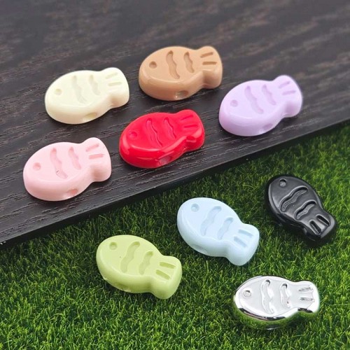 비즈팡 [BG-4-36]볼꾸파츠 아크릴 붕어빵물고기 통과형 18x10.5mm (내경2.7mm) 볼꾸비즈 키링용 ,1개