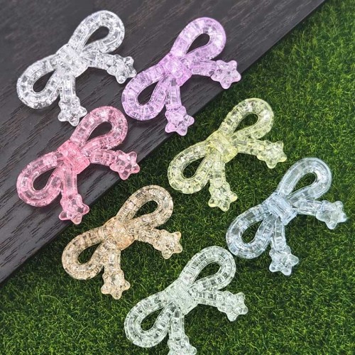 비즈팡 [BG-4-38]볼꾸파츠 아크릴 크랙별리본 통과형 33x20mm (내경2.5mm) 볼꾸비즈 키링용 ,1개