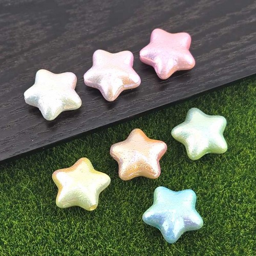 비즈팡 [BG-4-43]볼꾸파츠 아크릴 오로라파스텔별 통과형 20x19mm (내경2.2mm) 볼꾸비즈 키링용 ,1개