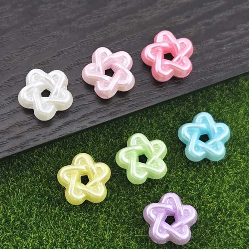 비즈팡 [BG-4-44]볼꾸파츠 아크릴 파스텔매듭 통과형 17x16mm (내경2.1mm) 볼꾸비즈 키링용 ,1개