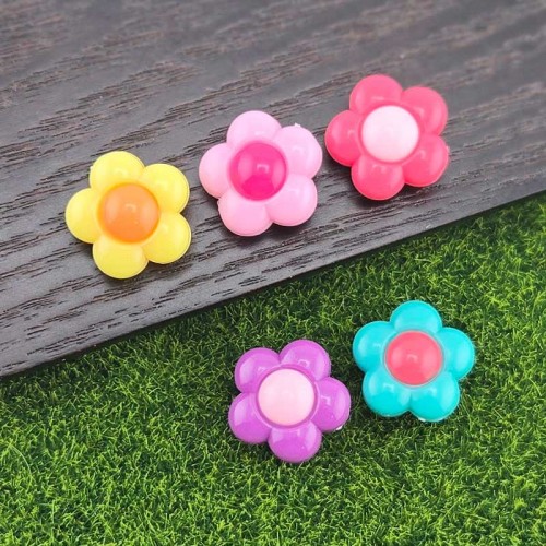 비즈팡 [BG-4-47]볼꾸파츠 아크릴 컬러풍선꽃 통과형 16mm (내경2.8mm) 볼꾸비즈 키링용 ,1개