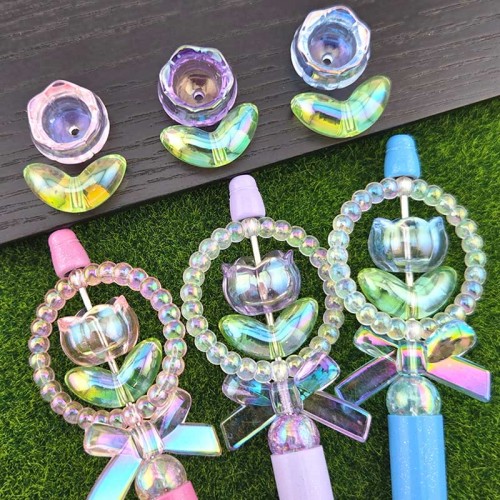 비즈팡 [BG-4-52]볼꾸파츠 아크릴 오로라방울꽃/꽃받침 (꽃과 꽃받침 각각구매)볼꾸파츠용 키링용 ,1개