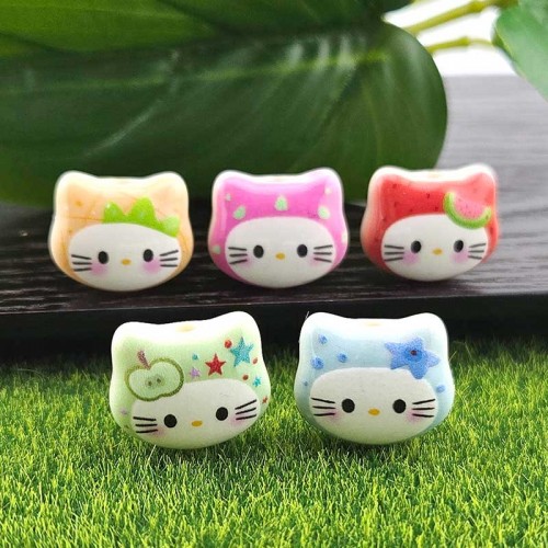 비즈팡 [BG-5-02]볼꾸파츠 아크릴 양면고양이얼굴 19x16mm (내경3mm) 볼꾸비즈 키링용 ,1개