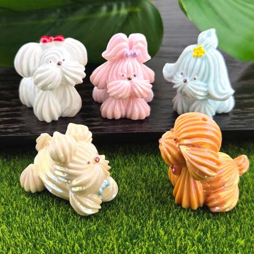 비즈팡 [BG-5-06]볼꾸파츠 아크릴 오로라털복실강아지 27mm (내경2.2mm) 볼꾸비즈 키링용 ,1개