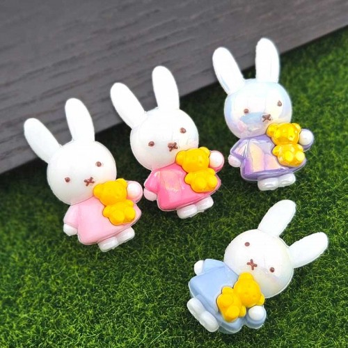비즈팡 [BG-5-27]볼꾸파츠 아크릴 말랑애착인형토끼 20x35mm (내경3.3mm) 볼꾸비즈 키링용 ,1개