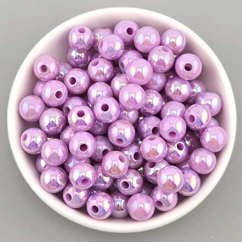 비즈팡 [BG-8-03]볼꾸파츠 아크릴볼 오로라볼 8mm (퍼플) 볼꾸비즈볼 키링용 ,10개