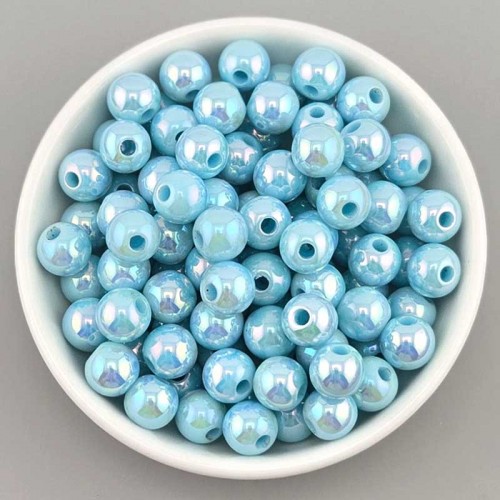 비즈팡 [BG-8-04]볼꾸파츠 아크릴볼 오로라볼 8mm (블루) 볼꾸비즈볼 키링용 ,10개