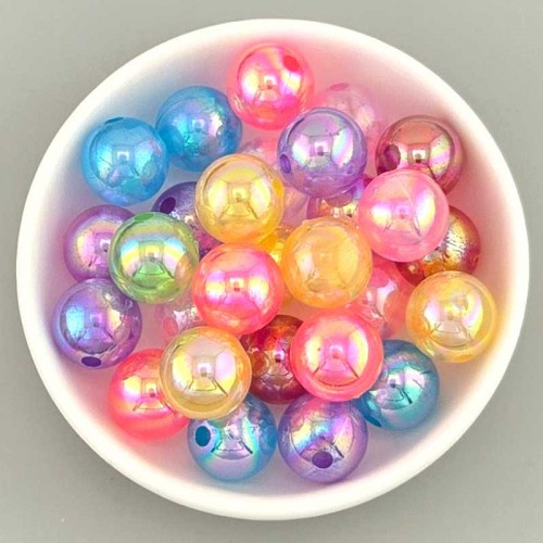 비즈팡 [BG-8-14]볼꾸파츠 아크릴볼 오로라믹스볼 12mm (컬러랜덤) 볼꾸비즈볼 키링용 ,10개