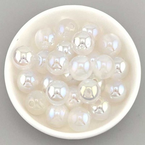 비즈팡 [BG-8-16]볼꾸파츠 아크릴볼 캣츠아이볼 12mm (화이트) 볼꾸비즈볼 키링용 ,1개