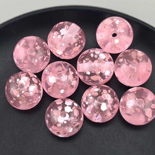 비즈팡 [BG-8-22]볼꾸파츠 아크릴볼 반짝이볼 16mm (핑크) 볼꾸비즈볼 키링용 ,1개