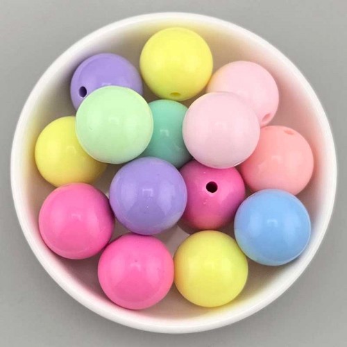 비즈팡 [BG-8-27]볼꾸파츠 아크릴볼 파스텔볼 16mm (컬러랜덤) 볼꾸비즈볼 키링용 ,10개