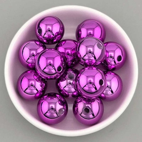 비즈팡 [BG-8-28]볼꾸파츠 아크릴볼 메탈코팅볼 16mm (퍼플) 볼꾸비즈볼 키링용 ,1개