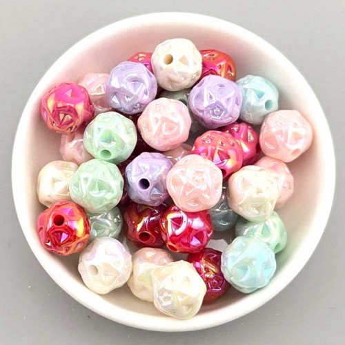 비즈팡 [BG-8-34]볼꾸파츠 아크릴볼 오로라실타래볼 11mm (컬러랜덤) 볼꾸비즈볼 키링용 ,10개