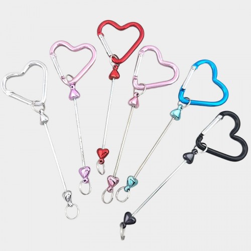 비즈팡 [BG-23-00P]키꾸 볼꾸 키링꾸미기 하트키링대+하트카라비너 6color ,1개