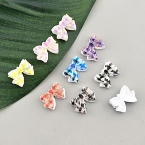 비즈팡 [DC-2-18]데코파츠 키캡파츠 다양한파츠 미니체크리본부착형 11X8mm (랜덤) ,1개
