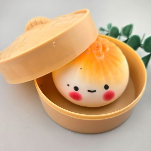 비즈팡 만두냥 말랑이 슬랑이 스트레스볼 스퀴시 찜통만두 ,1개